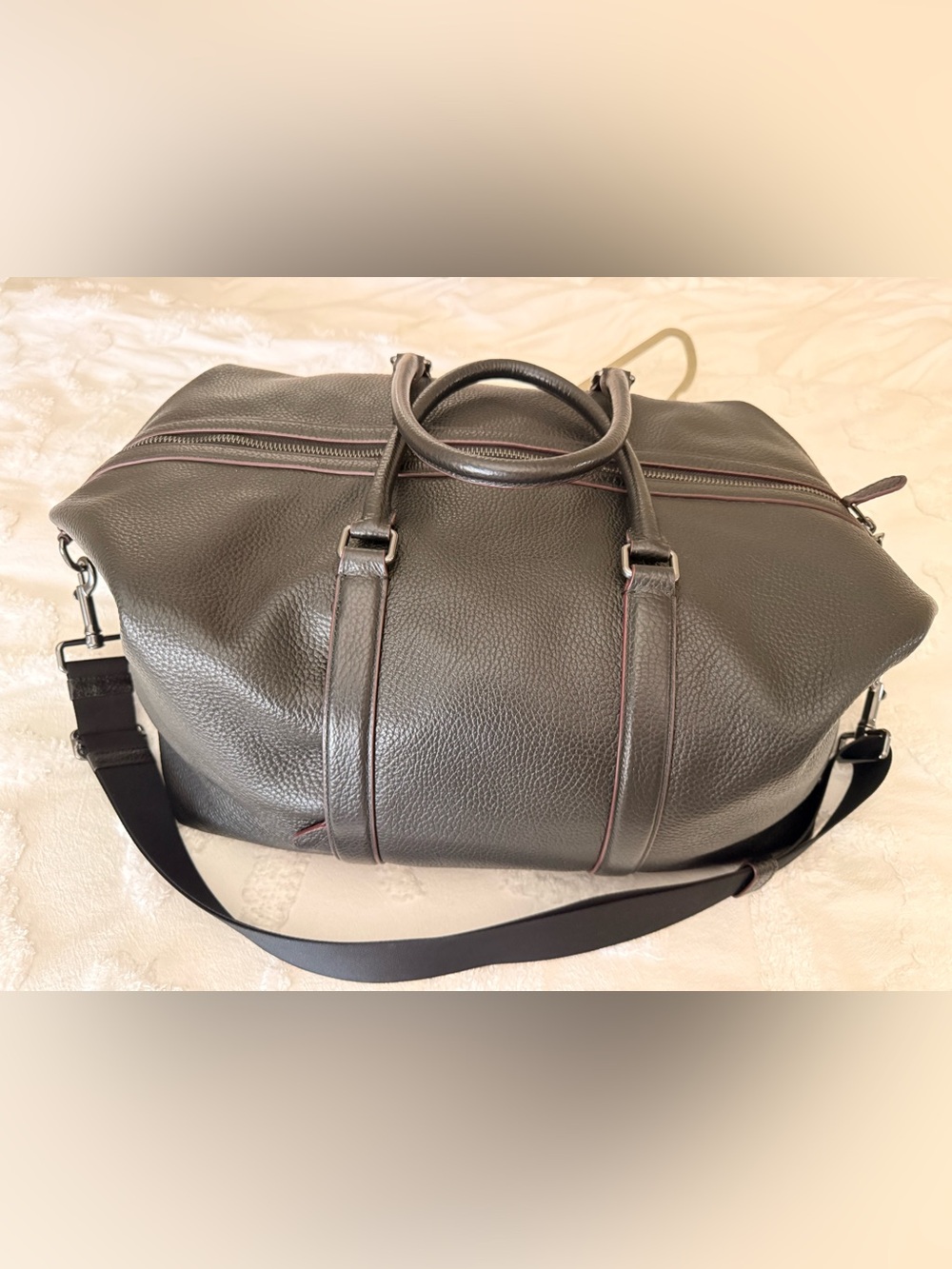 ✨Coach✨ Dark Brown Pebbled Leather Duffel - Picture 4 of 14
